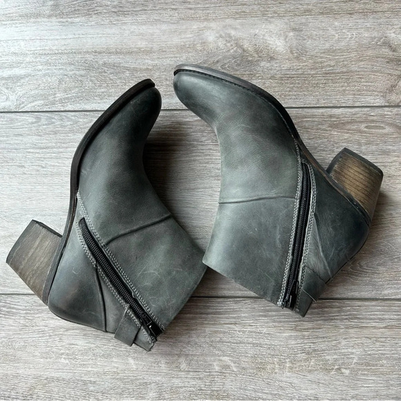 Earth West Riverton Smooth Leather Ankle Bootie  in Oil Green - Picture 8 of 13